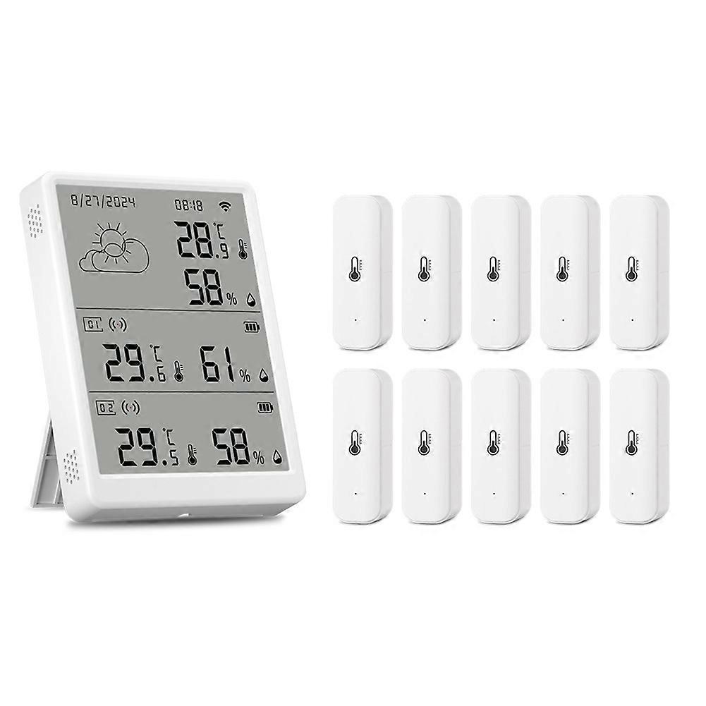 Tuya WIFI Weather Station Digital Forecast Screen 10 WiFi+RF433 Sensors Thermometer Hygrometer Support Voice Control