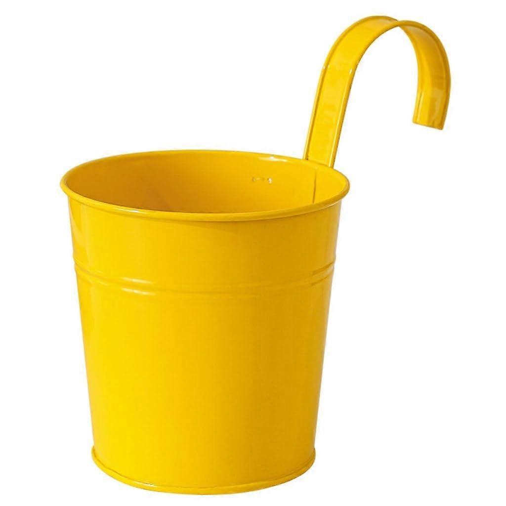 Artificial Potted Plants with Rustic Iron Hanging Flower Bucket Vase for Indoor Succulent Decor