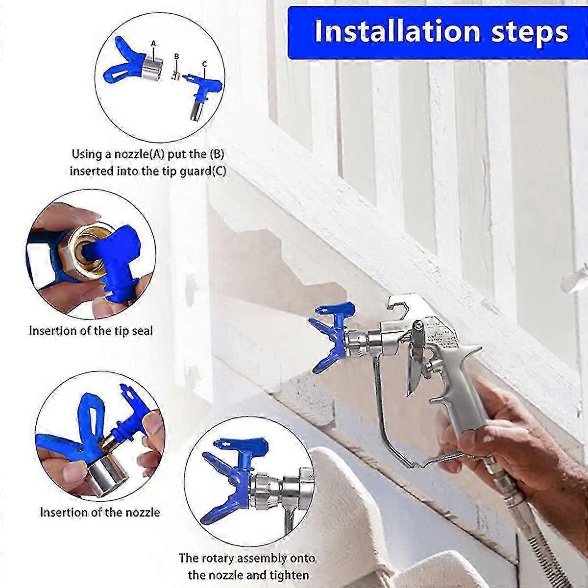 8pcs Reversible Airless Paint Sprayer Nozzle Tips Set for Airless Paint Sprayers