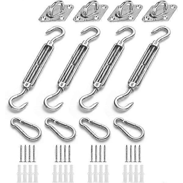Awning Mounting Kit, Heavy Duty Stainless Steel Sun Shade Sail, Hardware Kit for Garden Triangle and Square, Rectangle, Sun Shade Sail, Mounting Acces