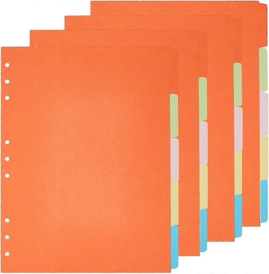 20 Pcs Binder Dividers 5 Color Tab Dividers for 9 Ring Binder 29.5x24cm B5 Notebook Index Divider Paper Ideal for Notebook Folders Schedules Offices