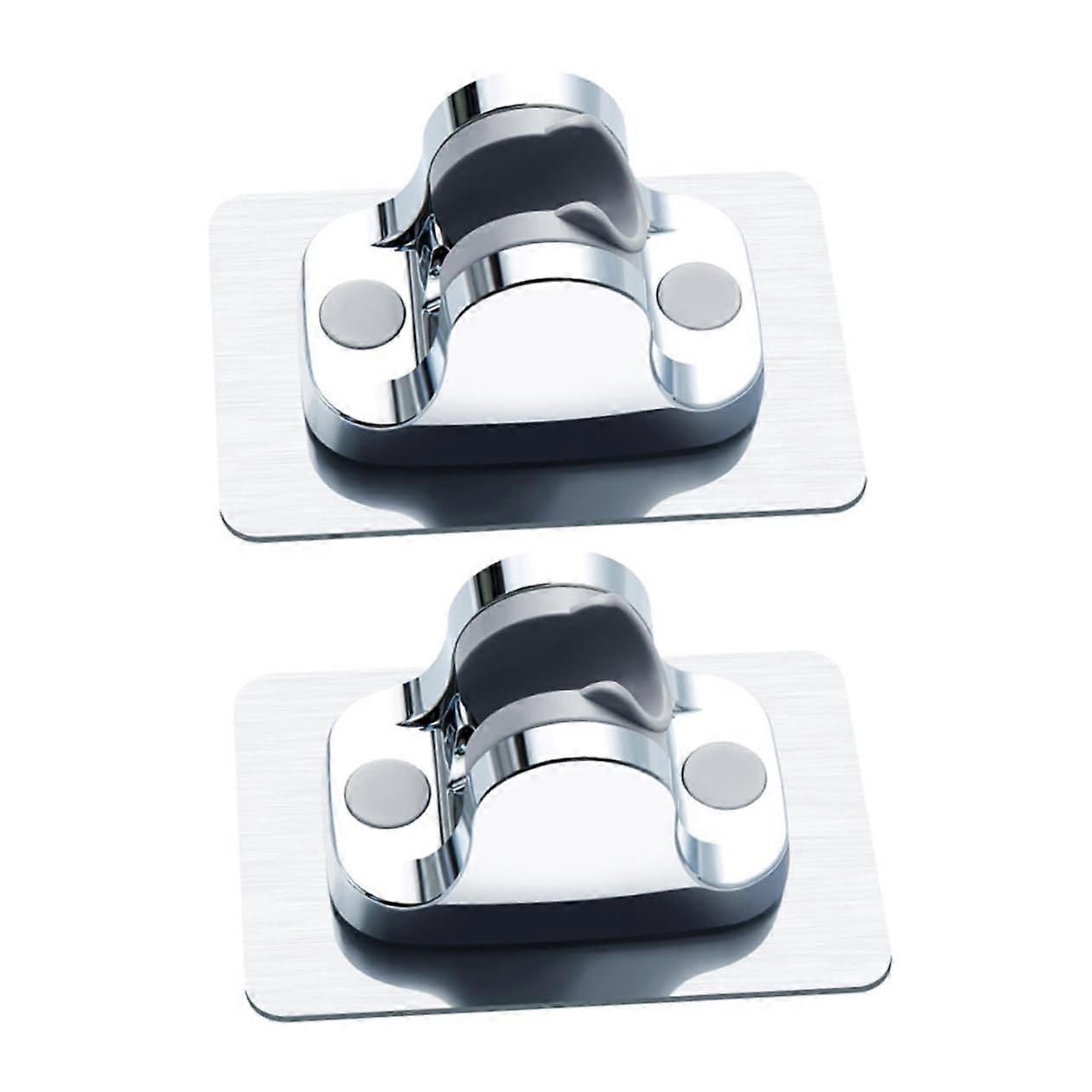 2 Pack Adjustable ABS Shower Head Holder Wall Mount No Drilling for Bathroom