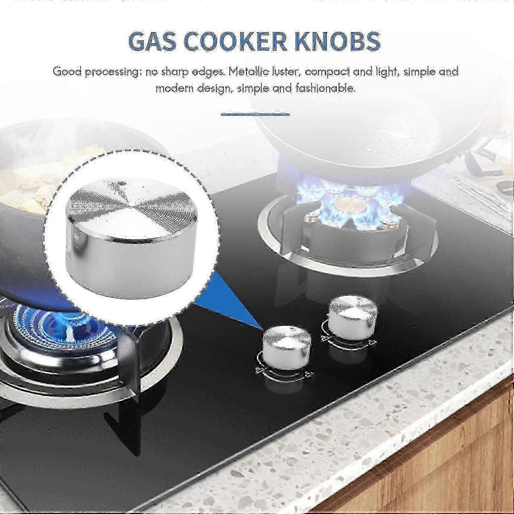 5-pack gasspisknoppar i rostfritt stål 6 mm, ugnsspis kontroll byte för hällbrytare