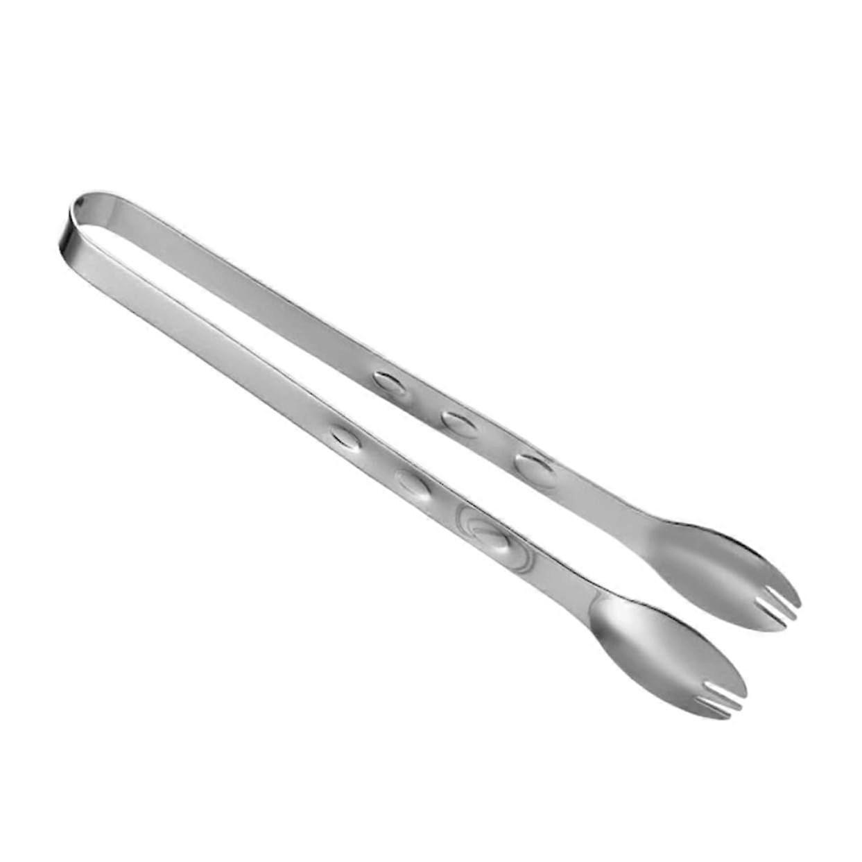 Stainless Steel Kitchen Tongs with UShaped Clip, RustResistant Ice Cube and Serving Tool for BBQ, Buffet, Bar and Cooking