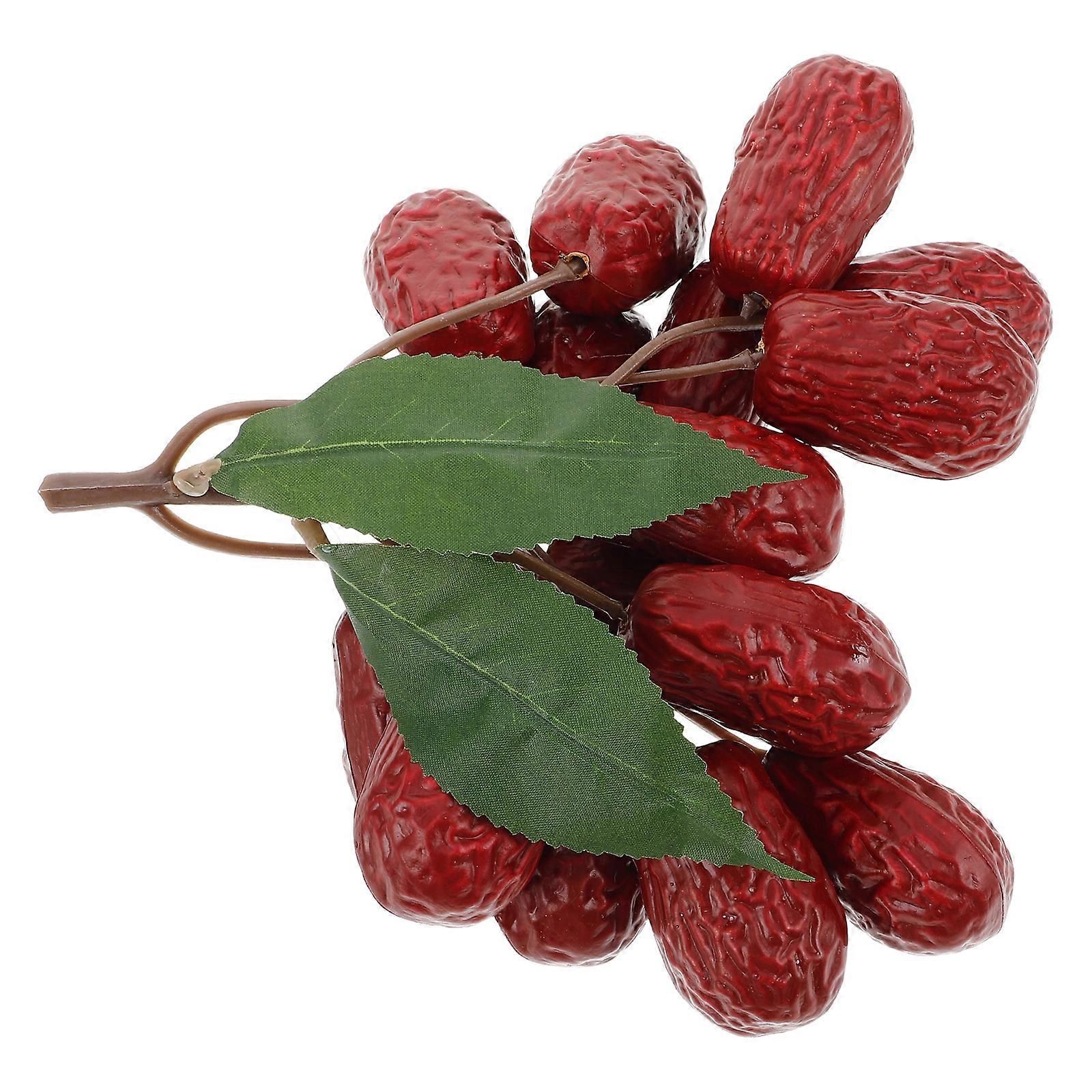Fake Fruit For Decor 1Pack Red Dates Jujube String Shape Multi Decorative Item For Home Office Use