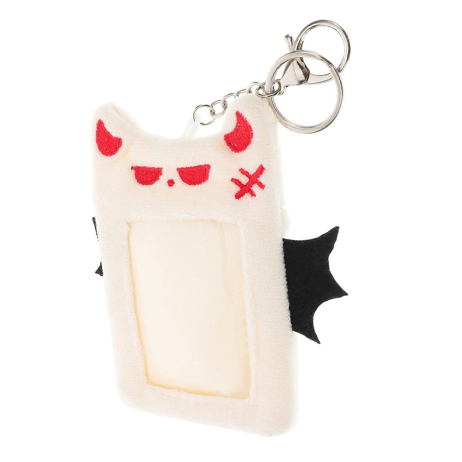 Wings Plush Photocard Holder Keychain Card Protector for Students