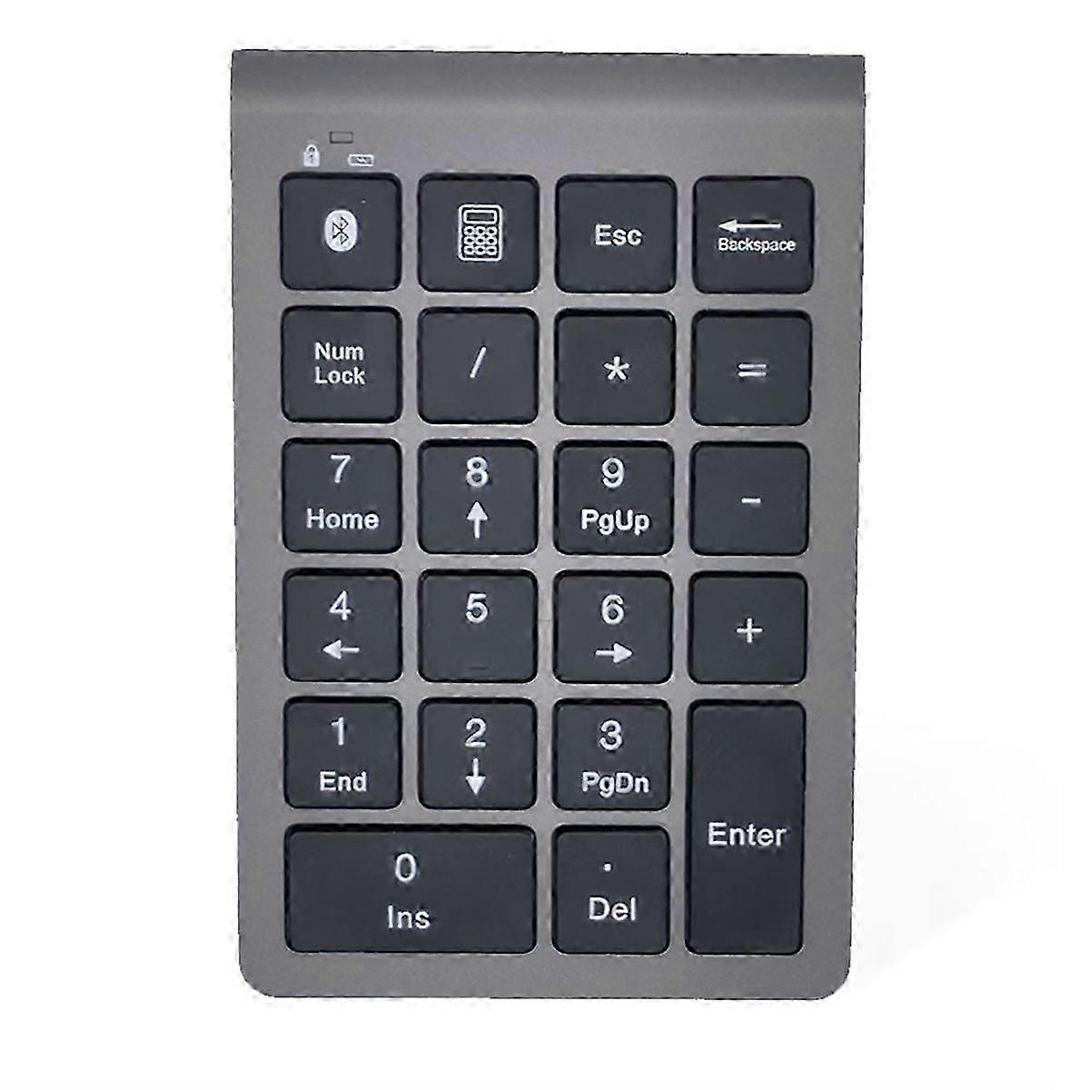 Bluetooth Number Pad Wireless & Wired USB Keypad 2-in-1, Rechargeable Numpad for Laptops, Desktop