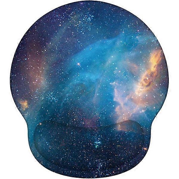 Mouse Pad with Wrist Rest, Non-Slip Rubber Base, Milk Silk Fabric, Ergonomic Design, Constellation Pattern