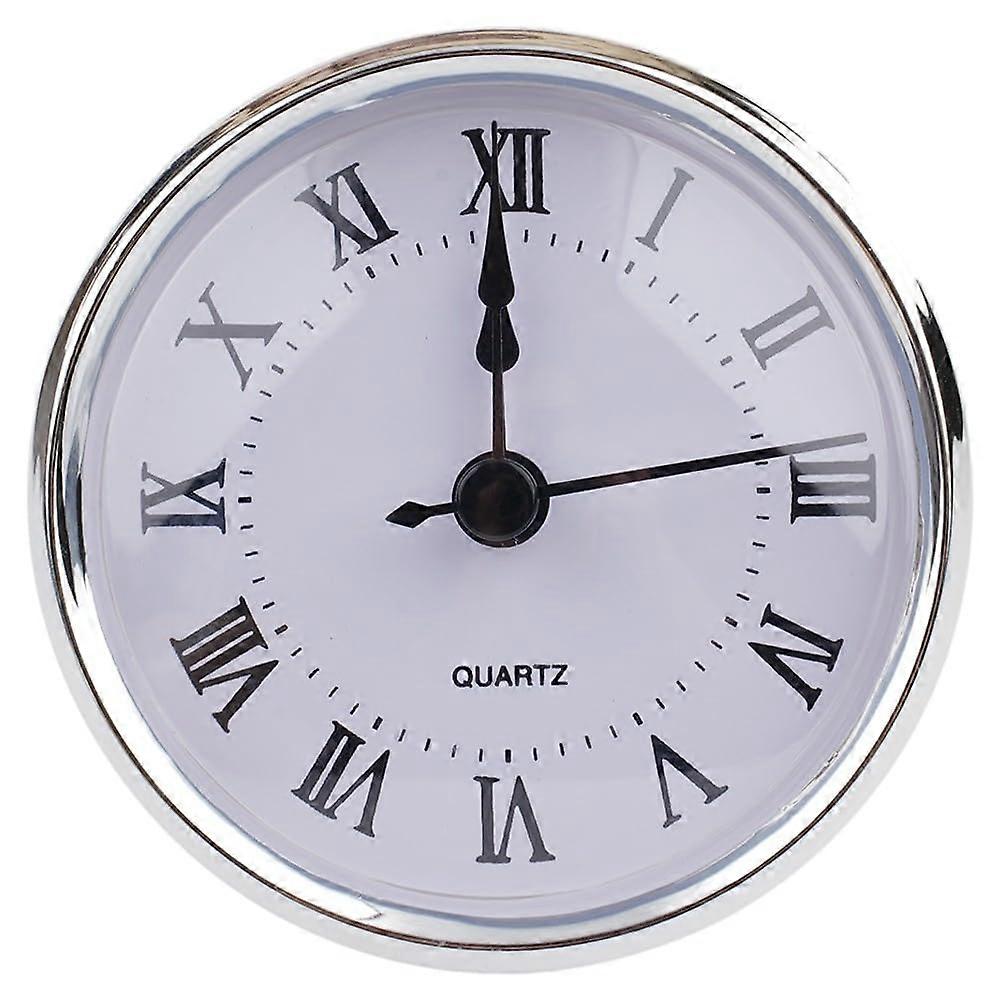 80mm Quartz Clock Insert with Roman or Arabic Numerals, Gold Silver Trim for DIY Clock