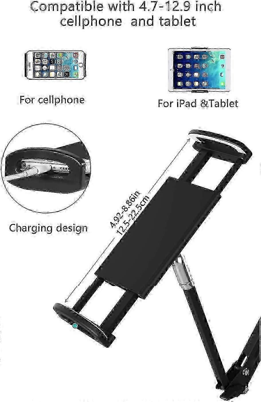 Tablet Holder For Bed, Adjustable And Foldable With 360 Degree Rotation For Iphone, Ipad, Cell Phone, Tablet, Kindle Fire Or Other Devices 1