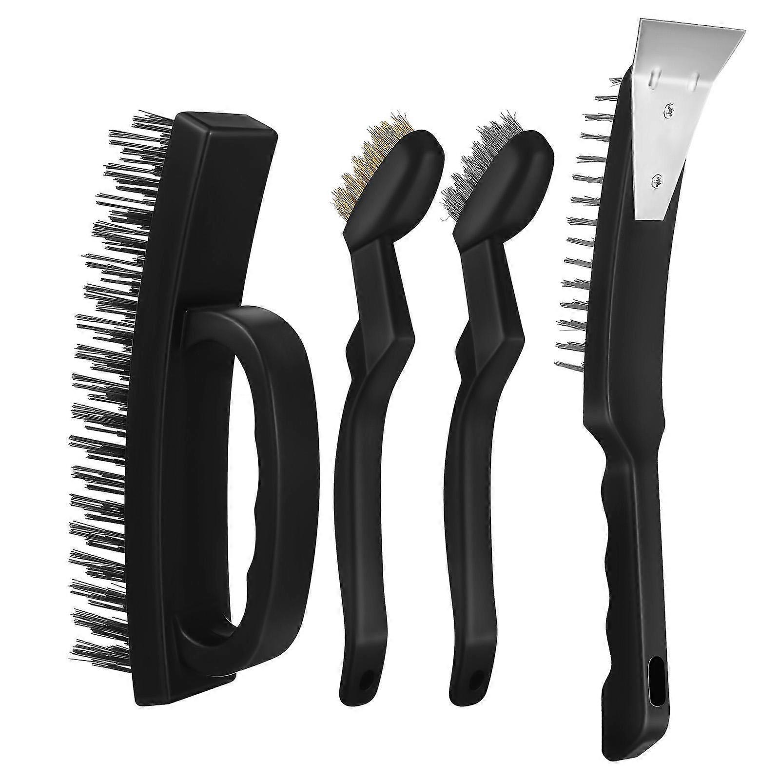 Industrial Wire Brushes for Cleaning Use 4Pcs Wire Scrub Brush Set