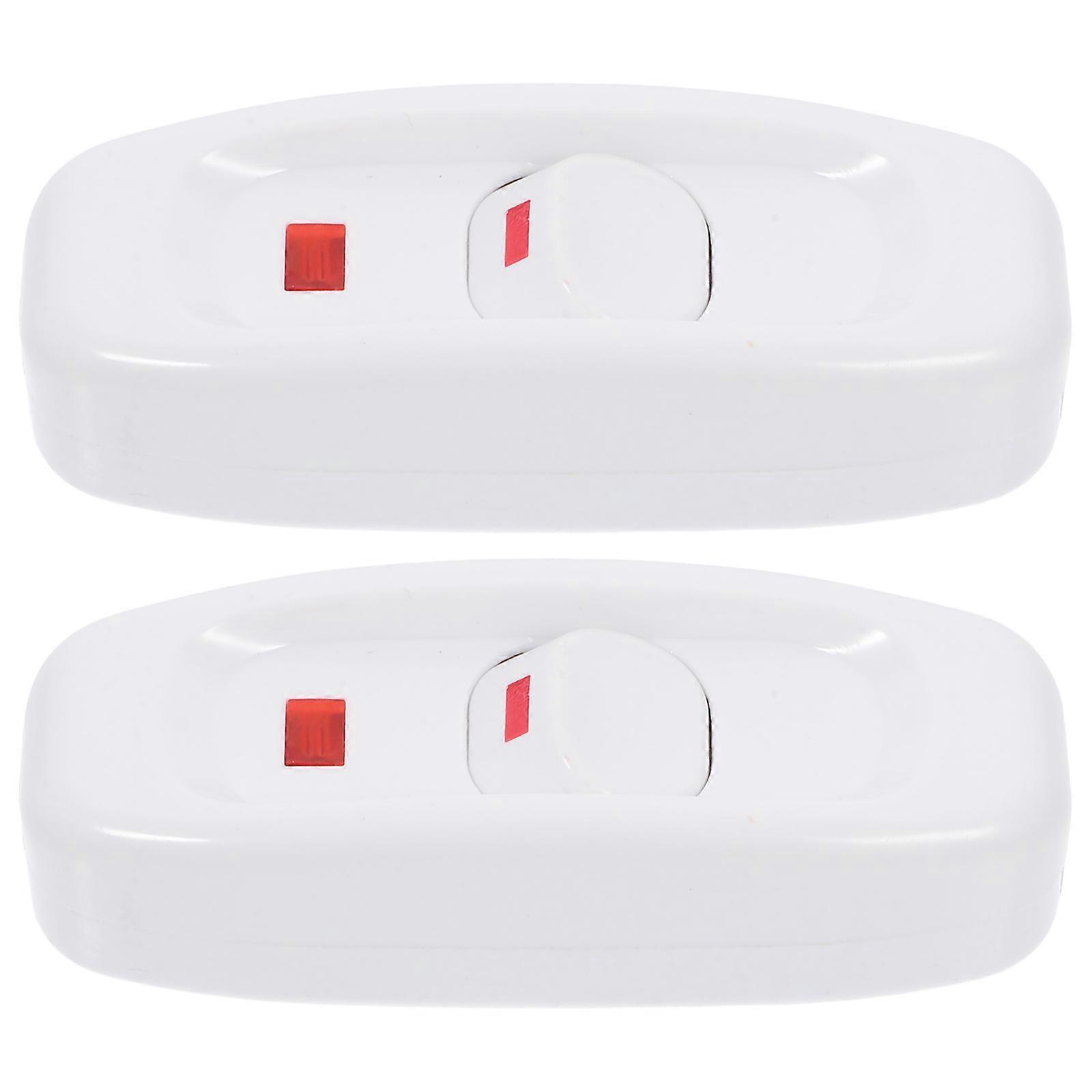 2Pcs Inline Cord Switches with Indicator Light for Lamp Control At Home