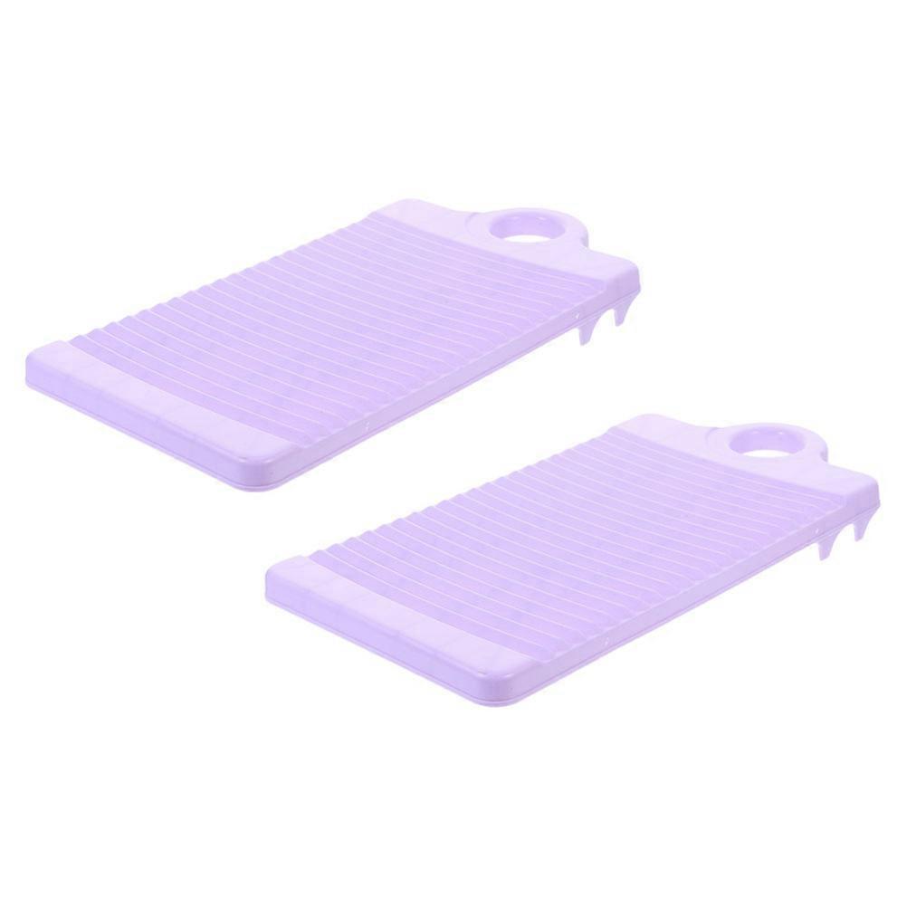 Violet Mini Washboard Plastic for Hand Washing Clothes 2Pcs Portable Laundry Tool
