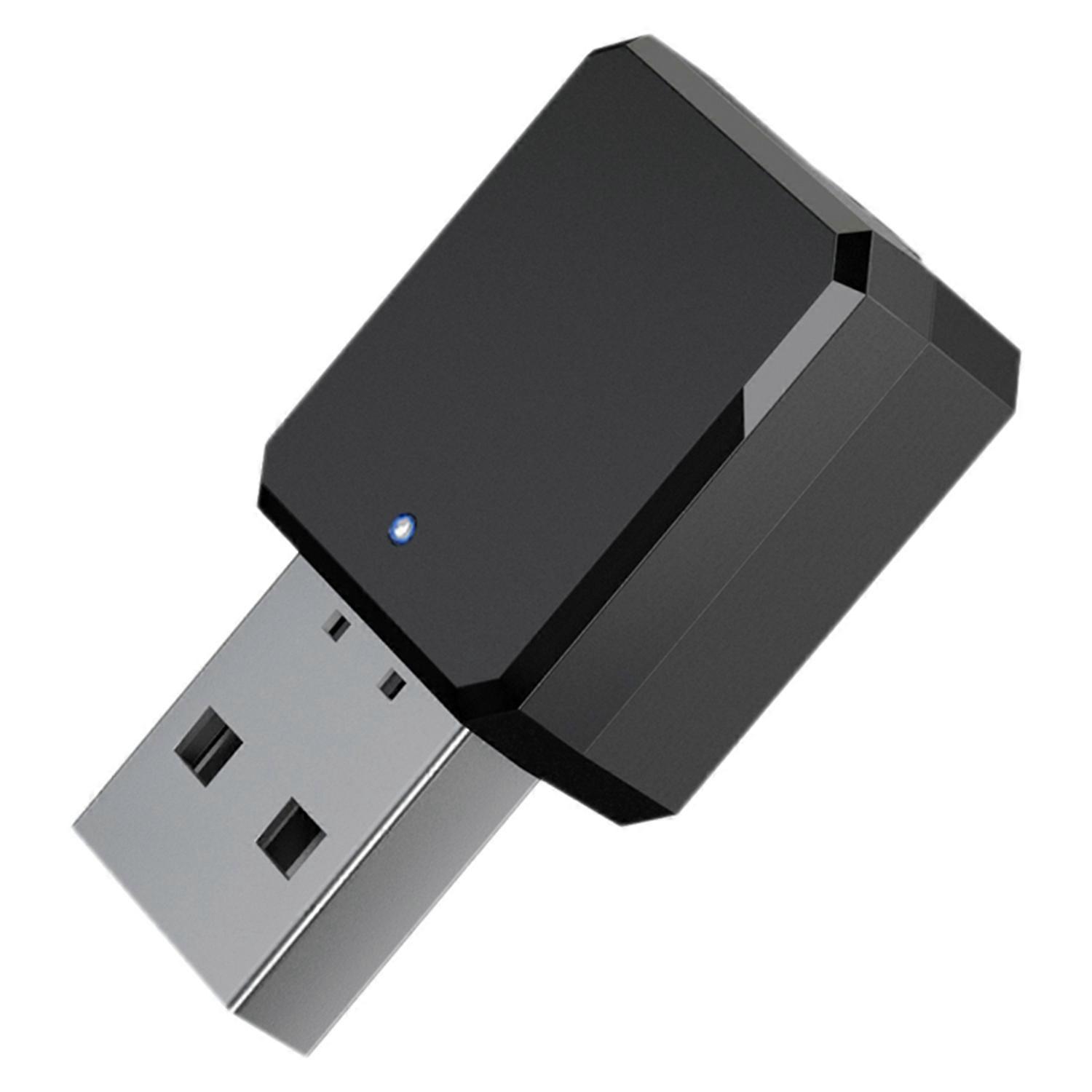 KN318 Bluetooth Adapter,5.1 Bluetooth Receiver Stereo Hands-Free Call USB/AUX Output Portable,for Home Car Office,Black