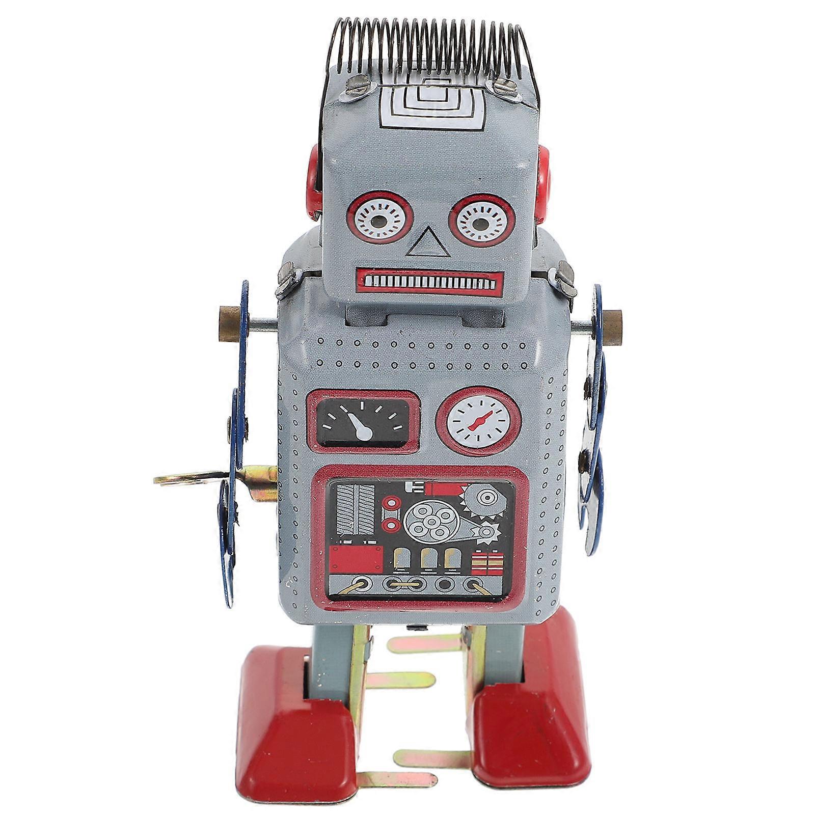 Wind Up Colored Iron Robot Toys Funny Clockwork Playthings for Kids