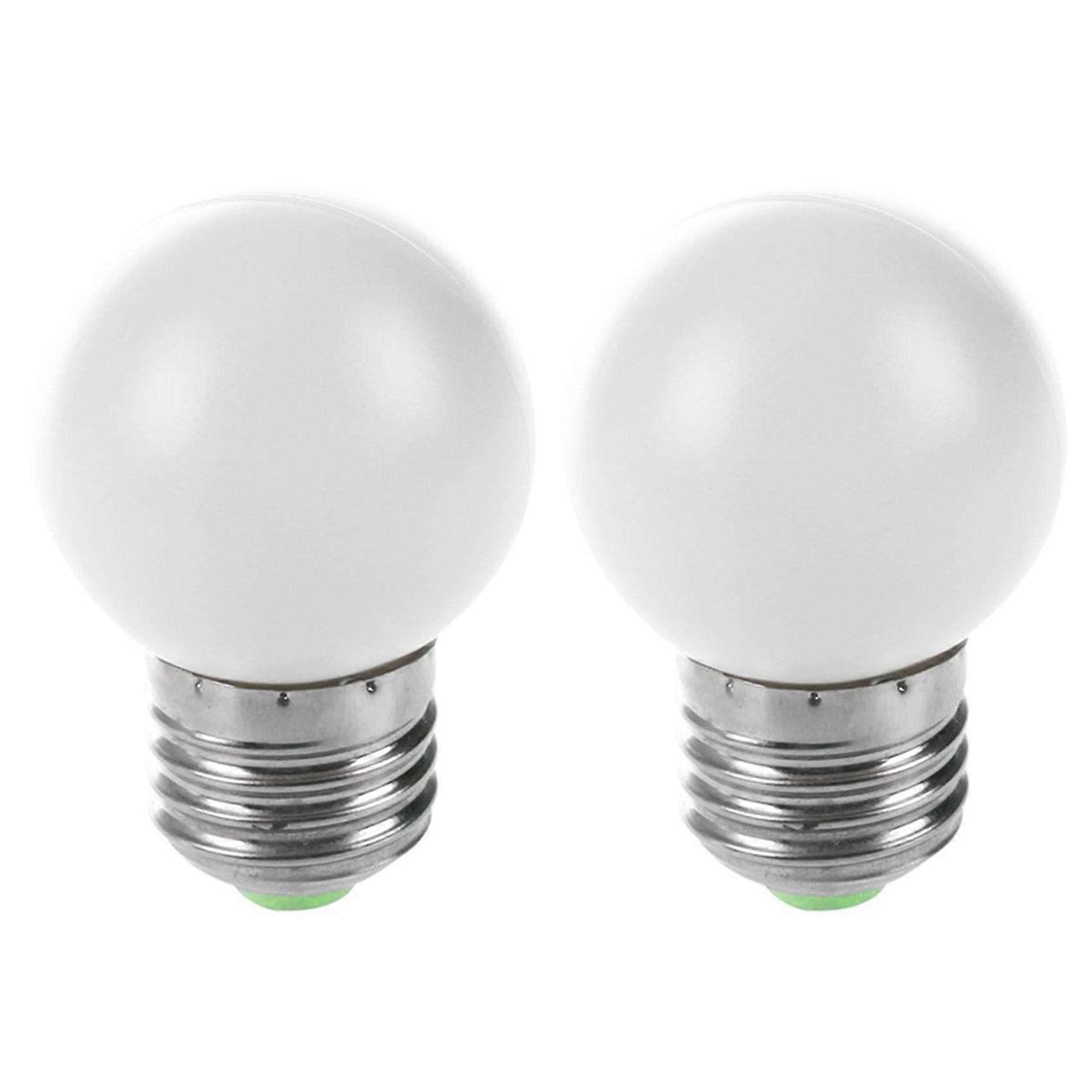 2X E27 LED Light White Bulb Plastic Bulb (0.5W Power, White)