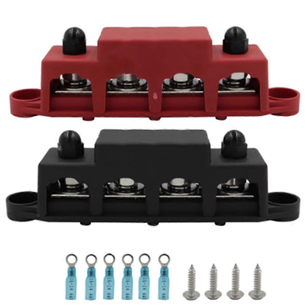 250A 4 Way M8 Busbar Box Power Distribution Block with  Conductivity for RV Yacht Car