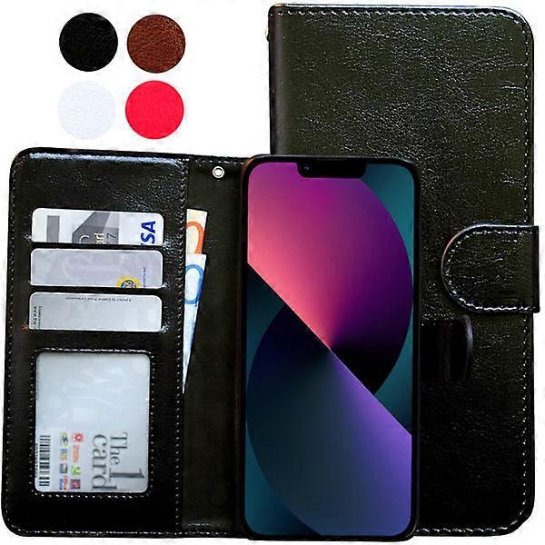 Simple Elegance for compatible with iPhone 13 - Wallet Case! Black