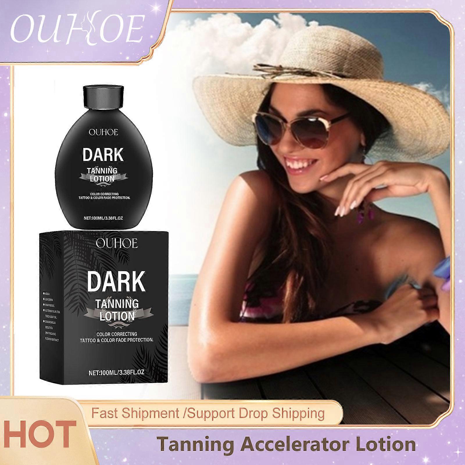 Lotion d'acc��l��rateur de bronzage, bronzant d'��t��, lit de plage, solarium, r��paration des coups de soleil, cr��me autobronzante bronzante lon