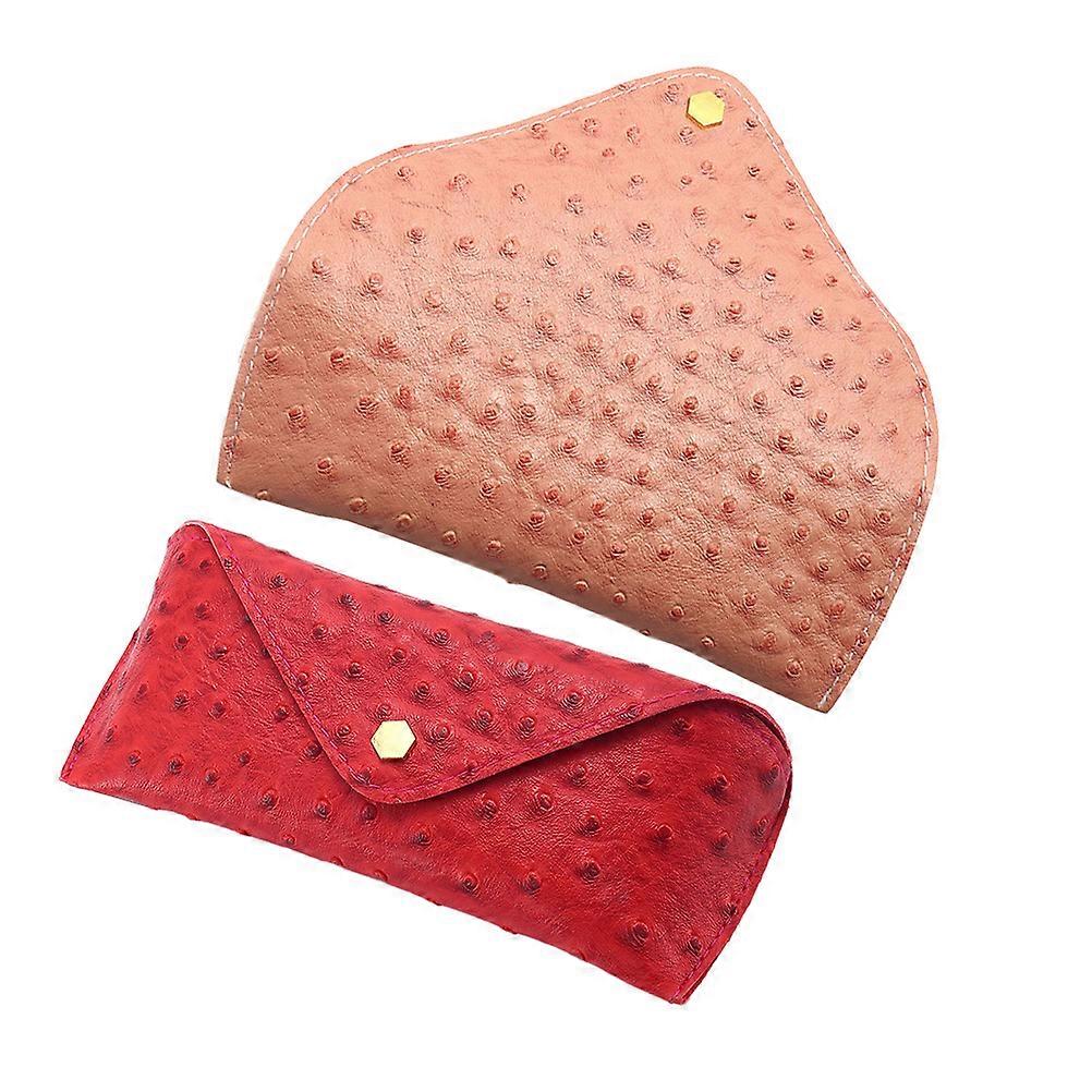 Sunglasses Box PU Glasses Case for Storage 2Pcs Assorted Color