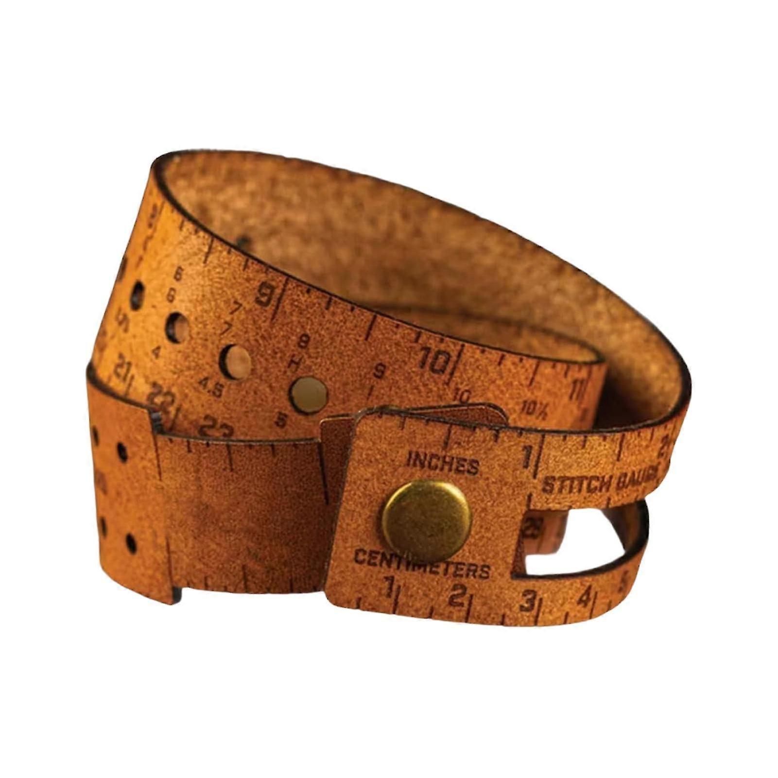 7 In 1 Leather Measuring Tool Multifunctional Ruler with Millimeter and Inch