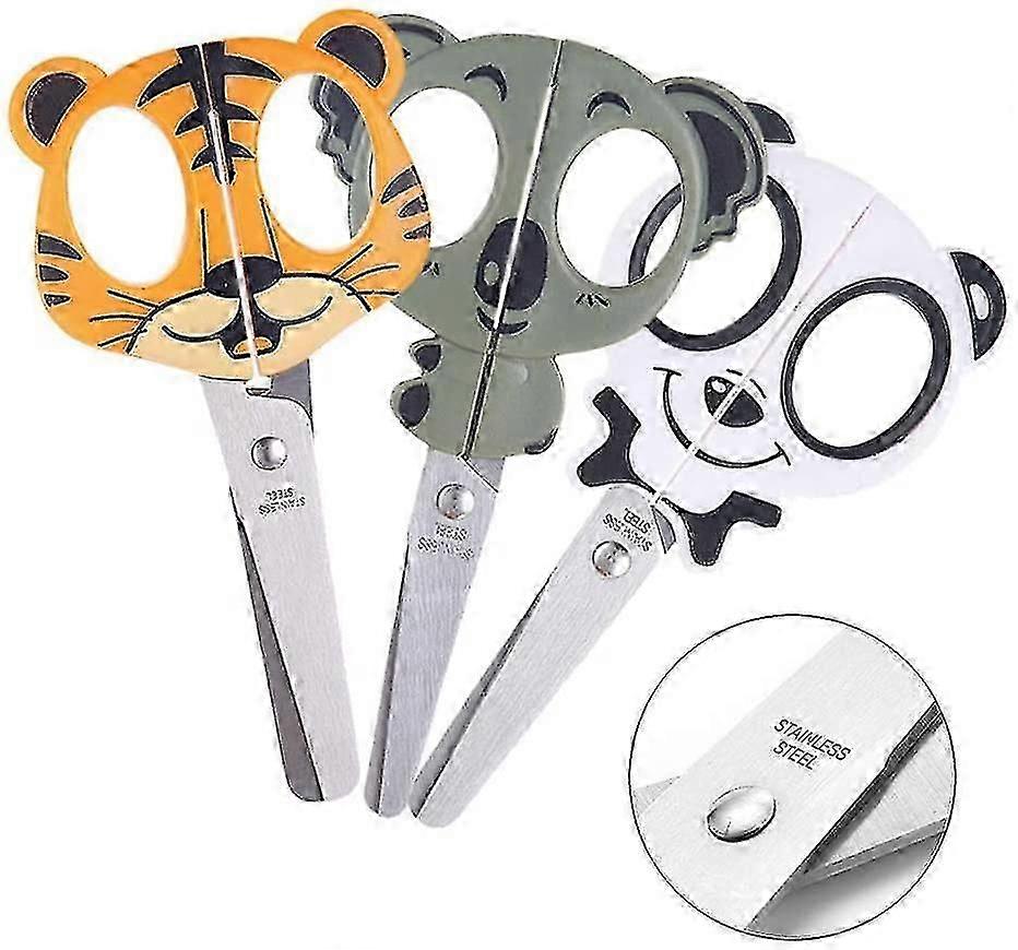 Children's Craft Scissors Set Of 3 With Left Handed Right Handed Safety School Scissors