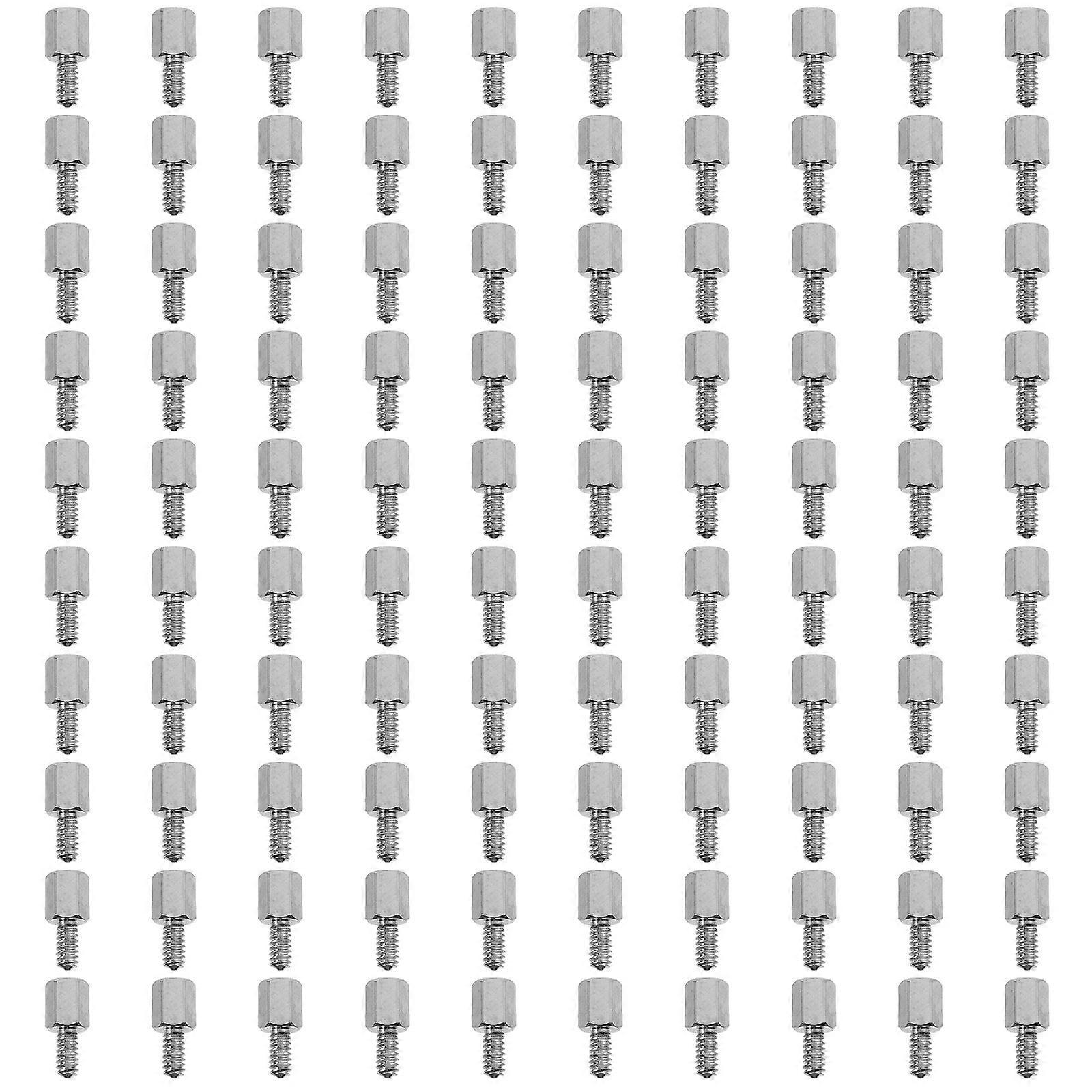 Silver Copper Standoff for Machine 100Pcs Hexagon Pillar Pcb Board Nut Screw