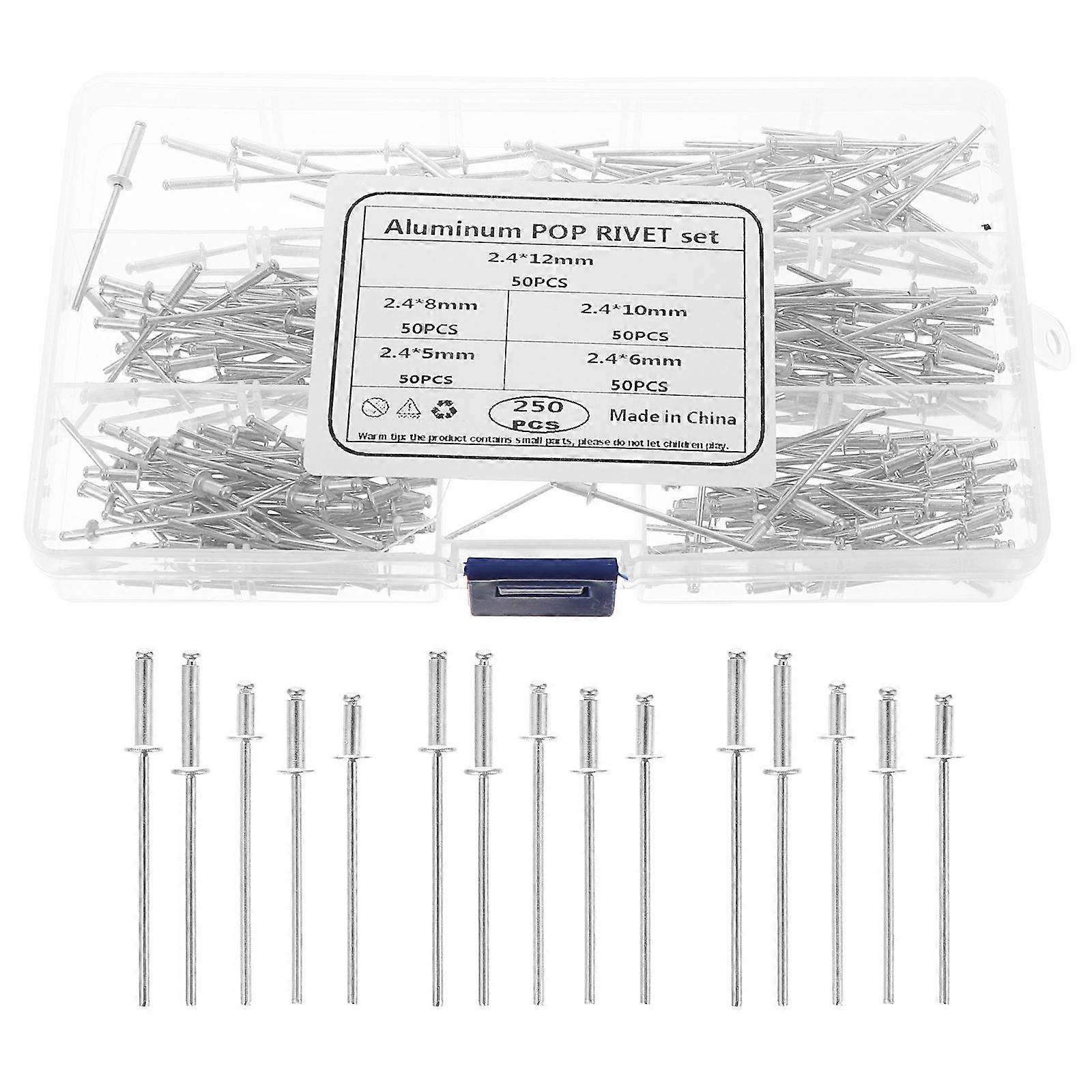 Round Rivets Blind Rivets Assortment High Mechanical Strength 250Pcs