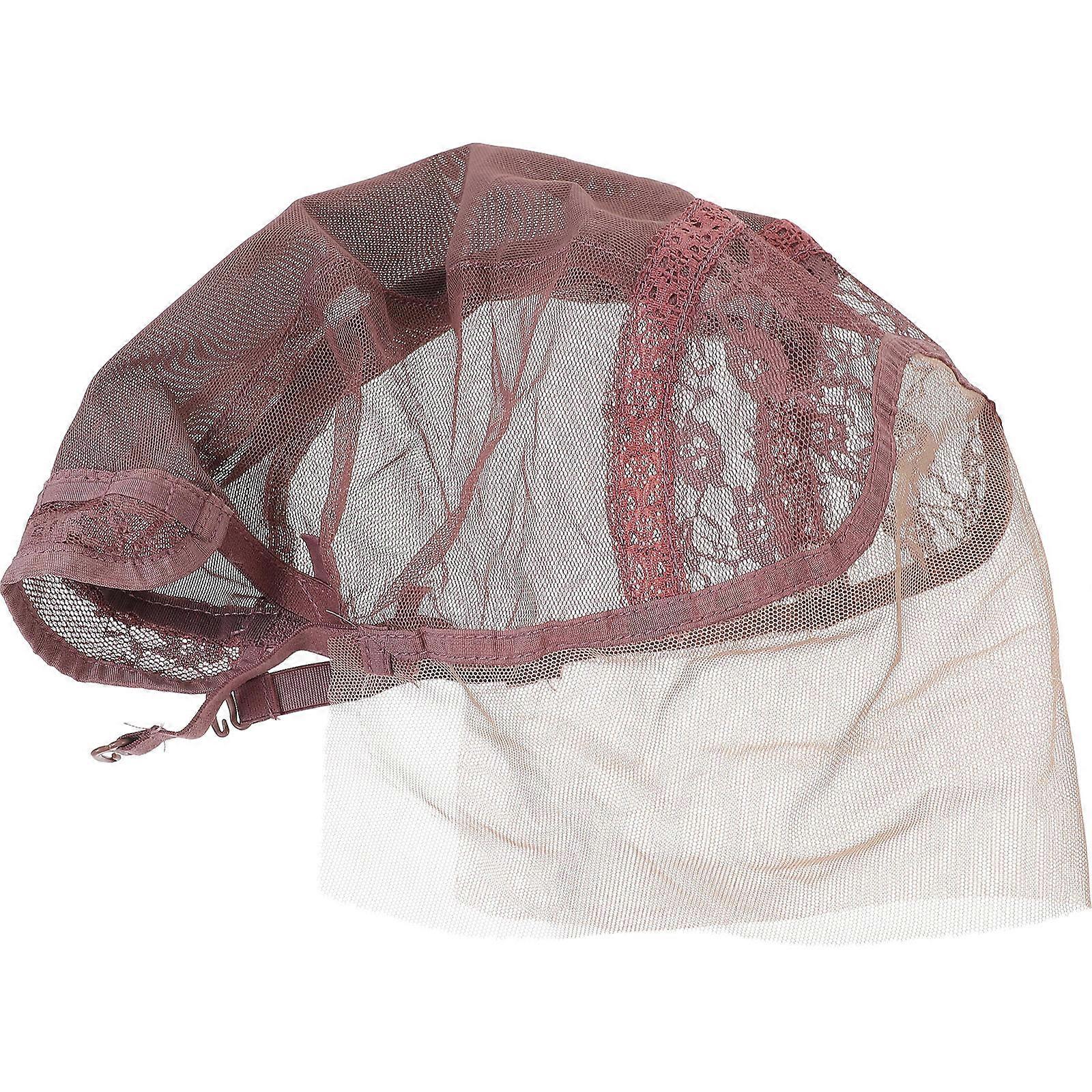 Wig Mesh Hat with Adjustable Strap for Wig Making Use 1Pcs Brown