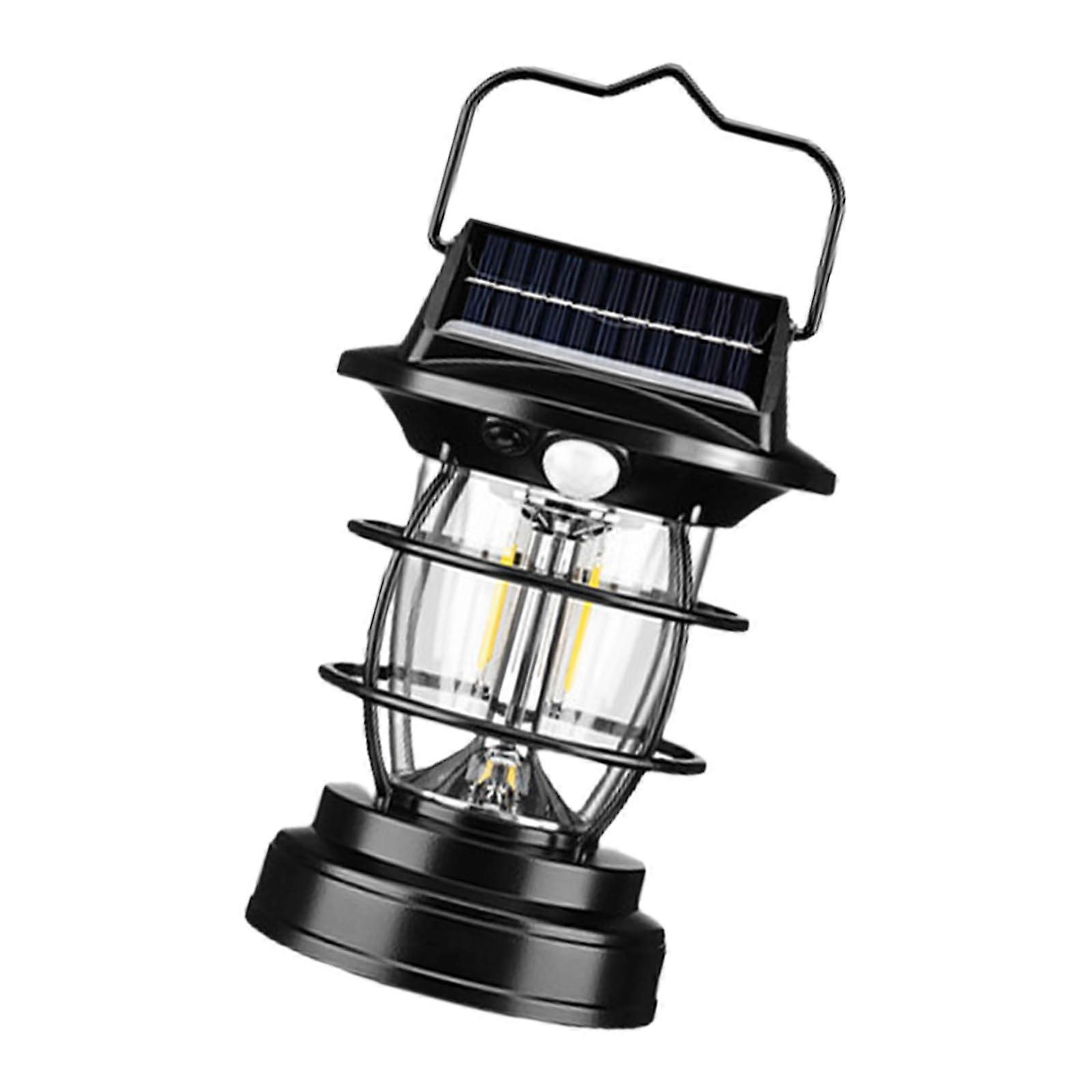 Solar Camping Lantern with Powerful LED, Waterproof Outdoor Light, Rechargeable Torch USBC