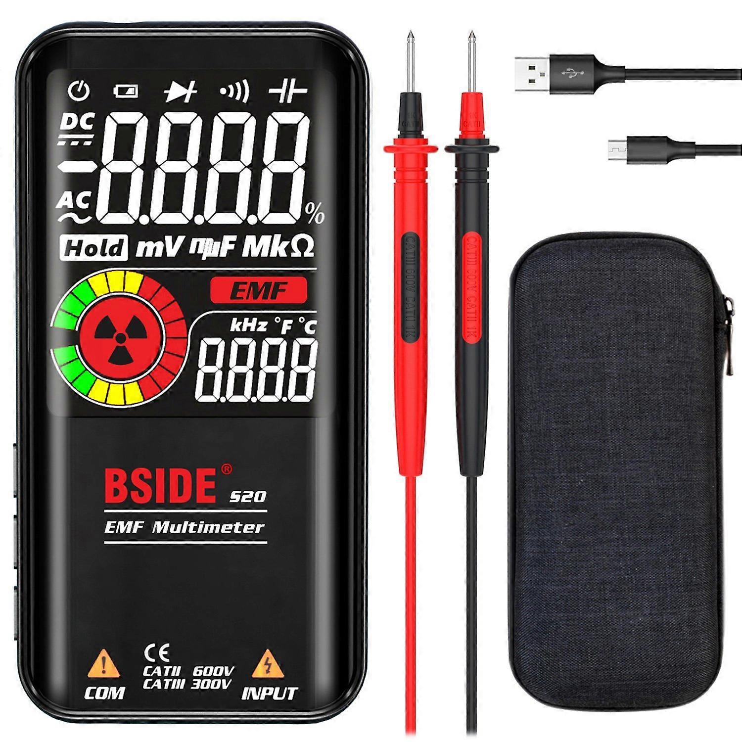 BSIDE S20 EMF Meter Electromagnetic Radiation Detector 9999 Counts Auto Range Multimeter