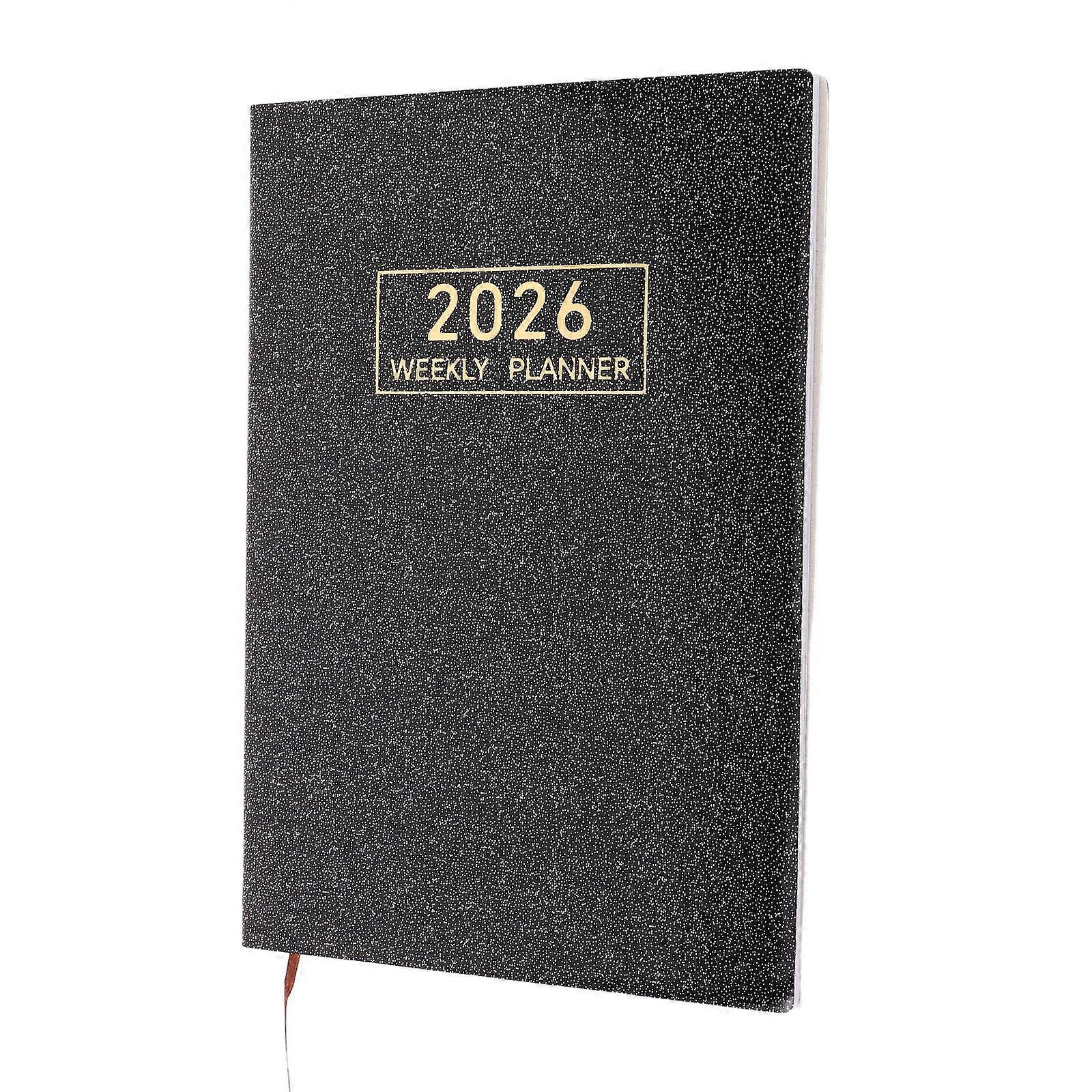 2026 Planner Notebook with Weekly Schedule for Professionals 4Pcs Set Black PU Cover