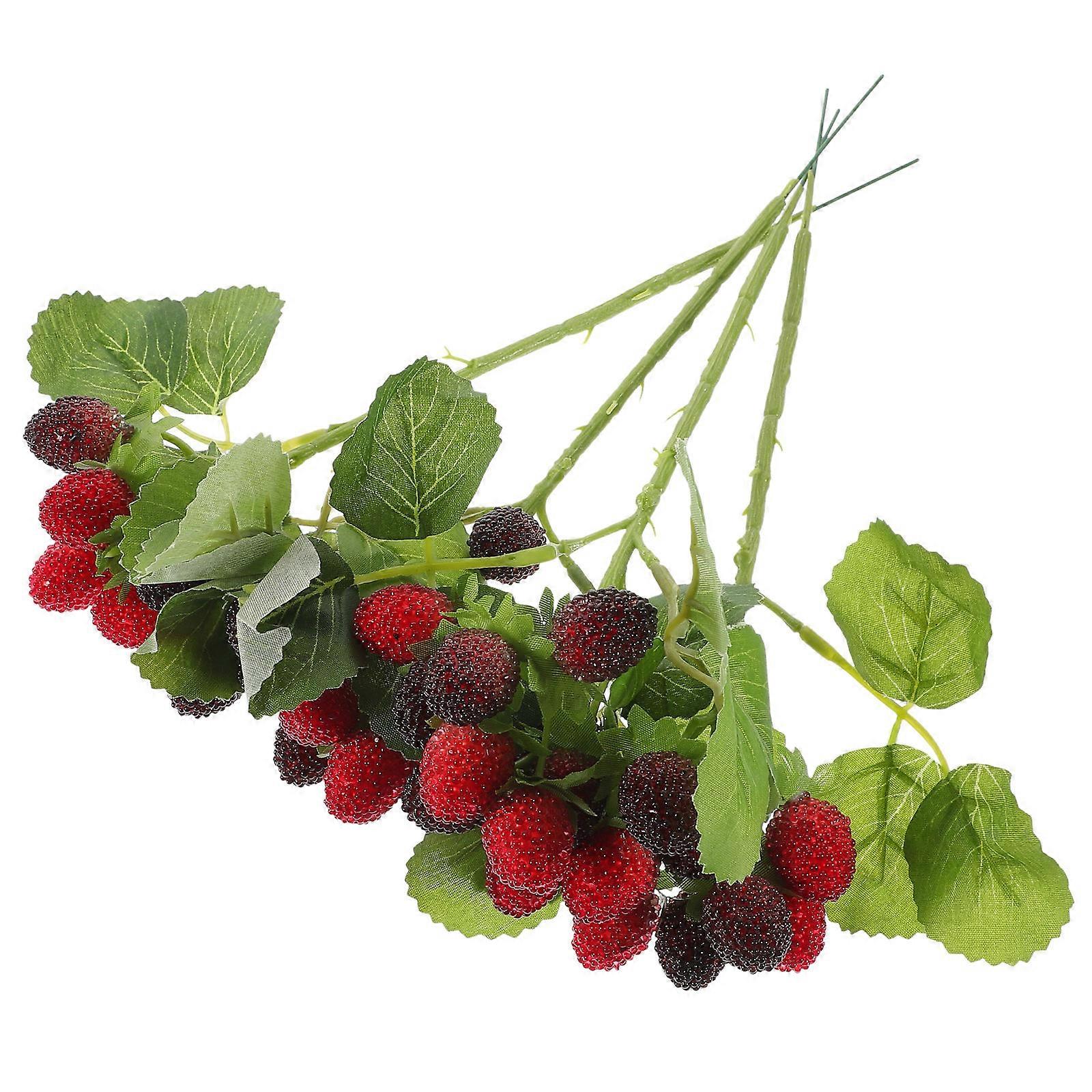 Lifelike Plastic Waxberry Model for Decor Multi Table Fruit Props 4pcs
