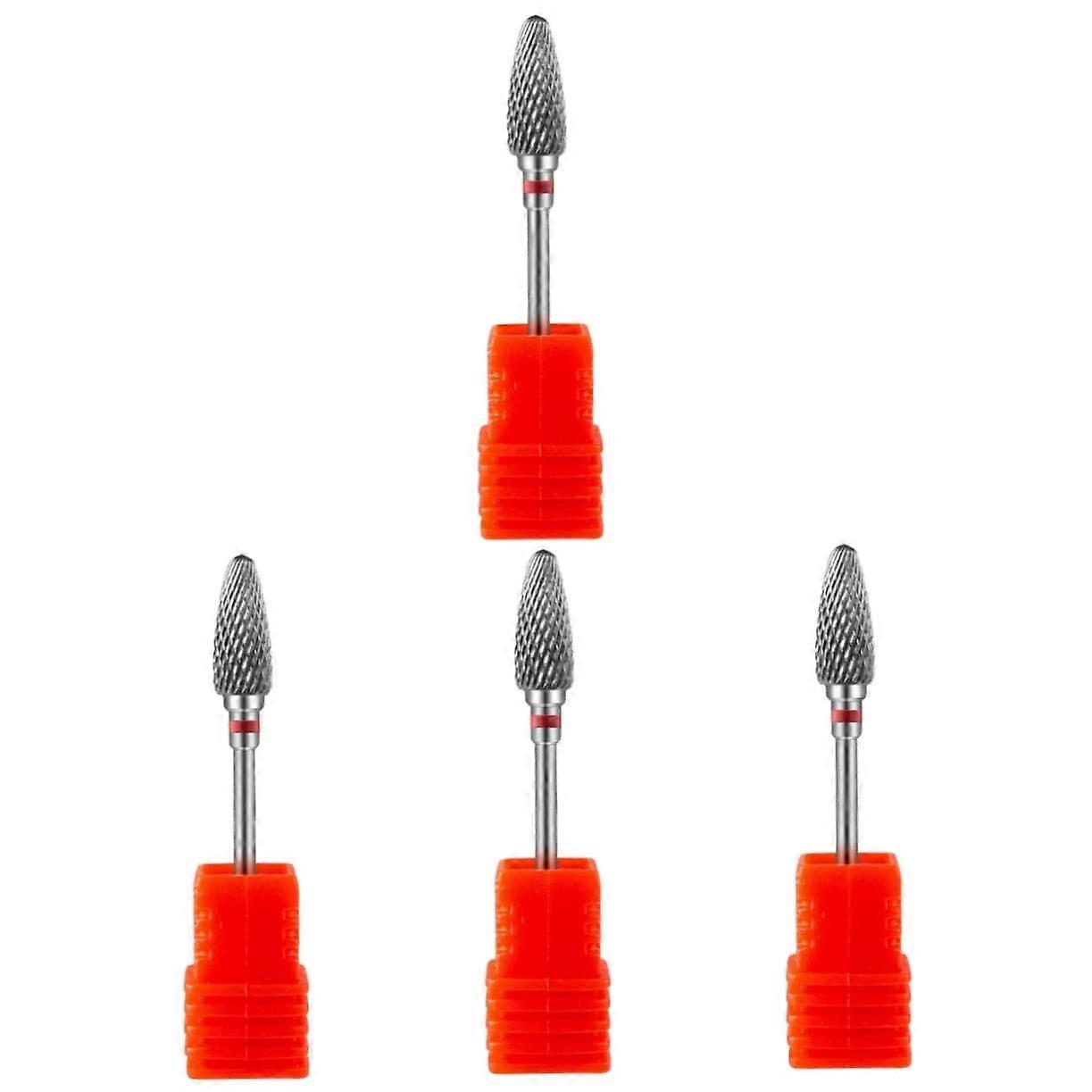 4pcs Tungsten Nail Drill Bits Set for Precise Polishing Salon and Home Use