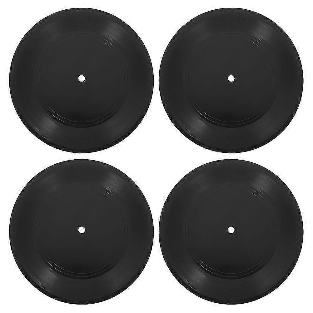 2026 Suitable Record Wall Decor 4Pcs Black ABS Material for Wall Records Decor
