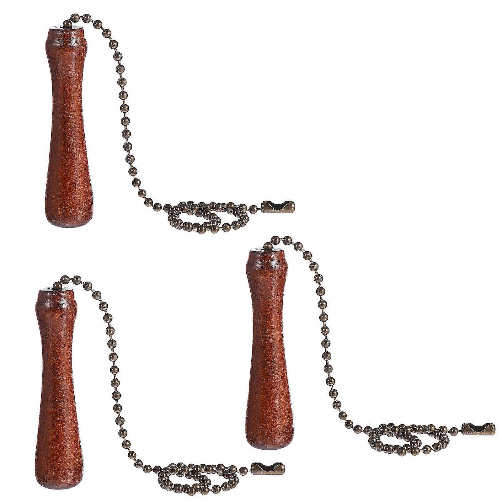 Fan Pull Chains Wooden Stick Pulling Switch Chains 6Pcs for Fan Light Fixtures