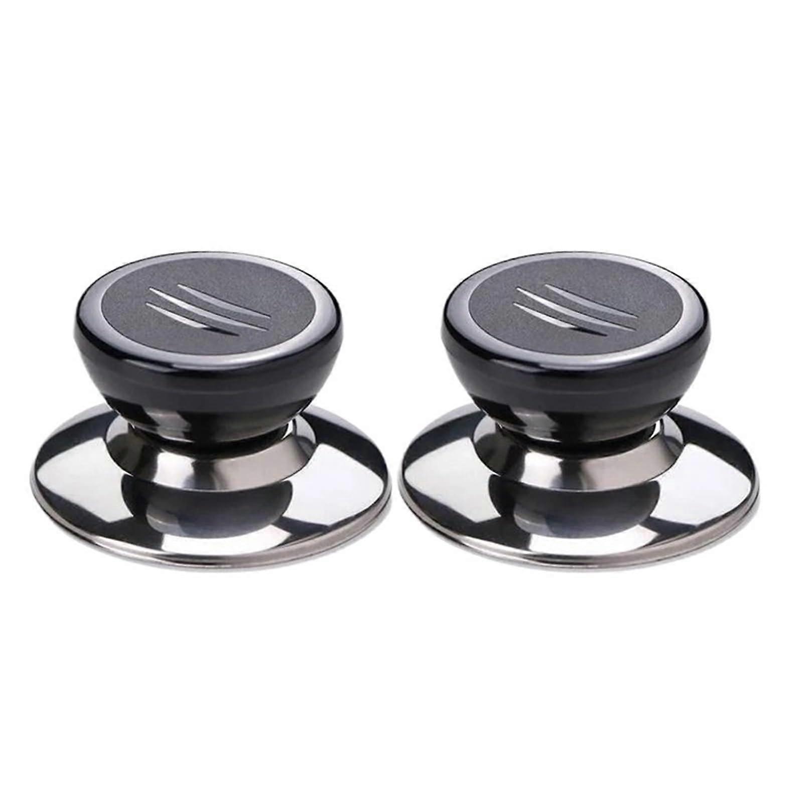 Pot Lid Replacement Knobs Wooden Handles Universal Fit HeatResistant Grip for Cookware 2PCS