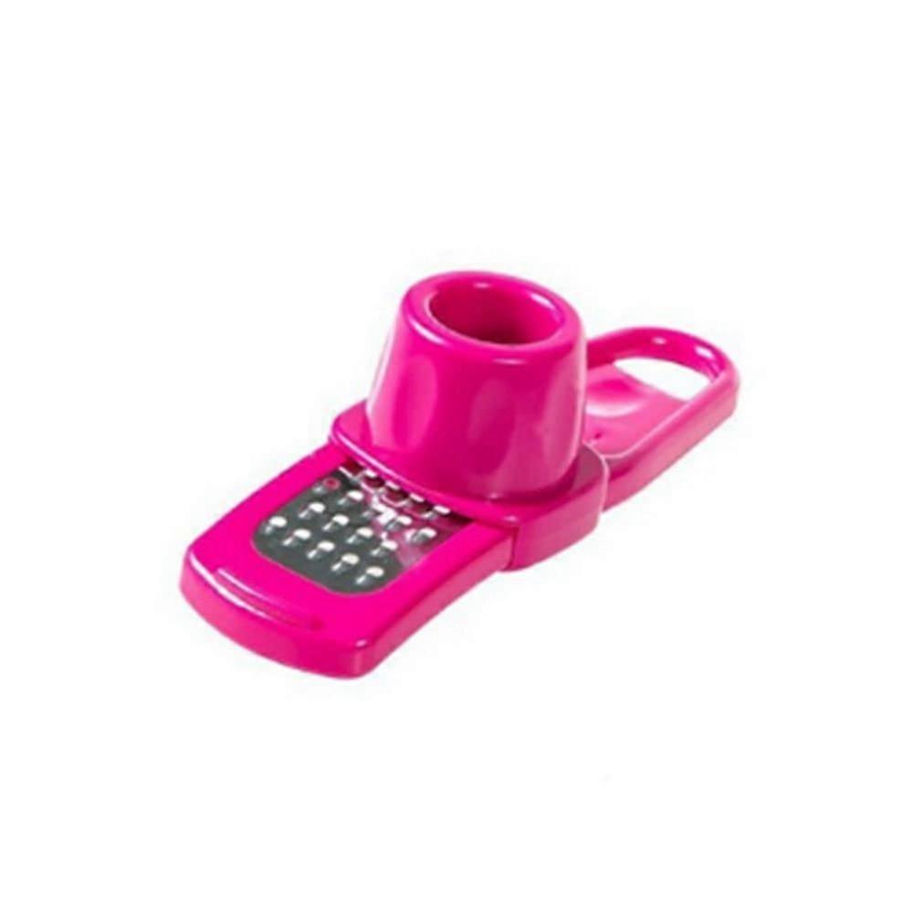 Garlic Press and Vegetable Chopper Stainless Steel MultiFunction Kitchen Tool Rose Red