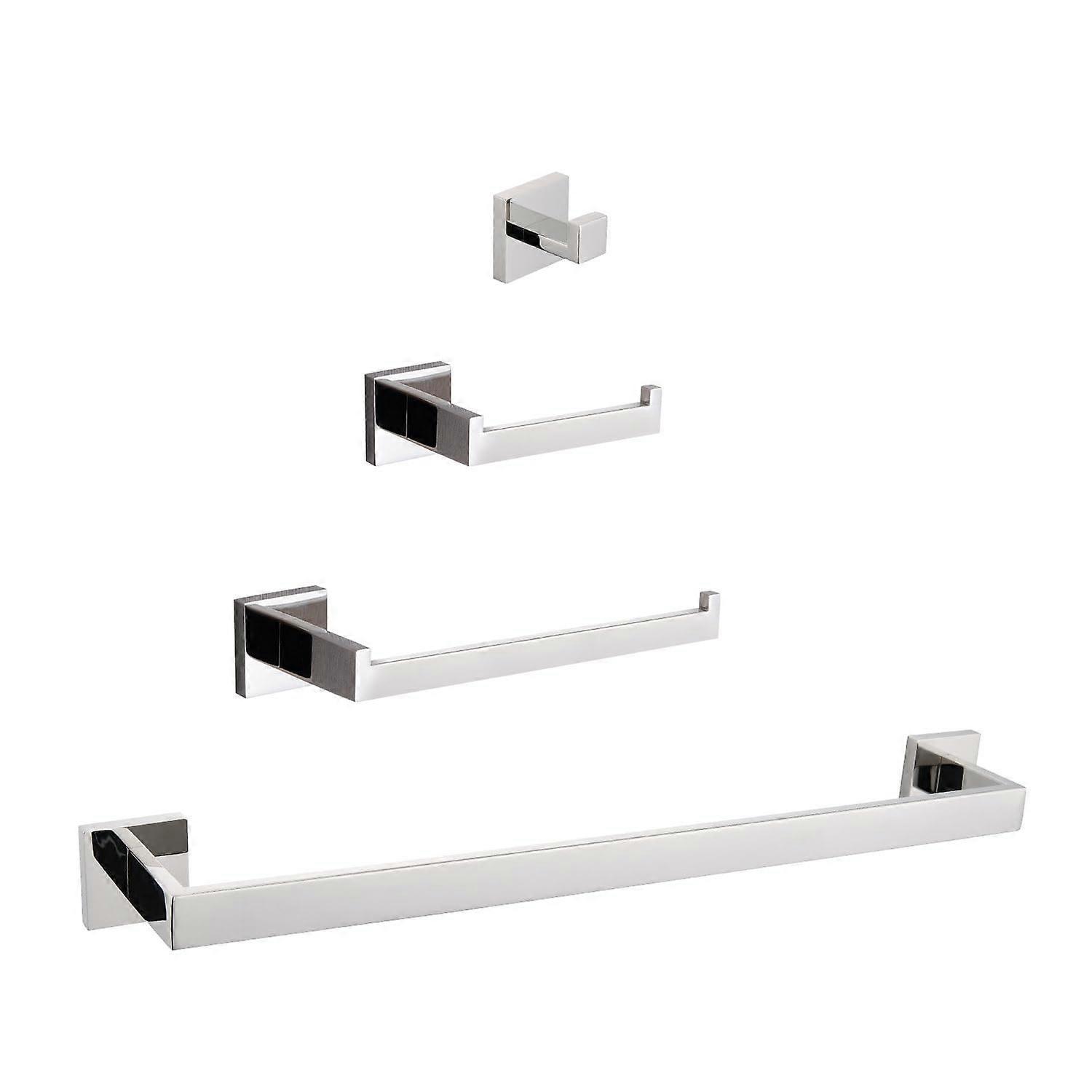 4Piece Modern Bathroom Hardware Set, Rustproof Stainless Steel Accessories, Easy Installation