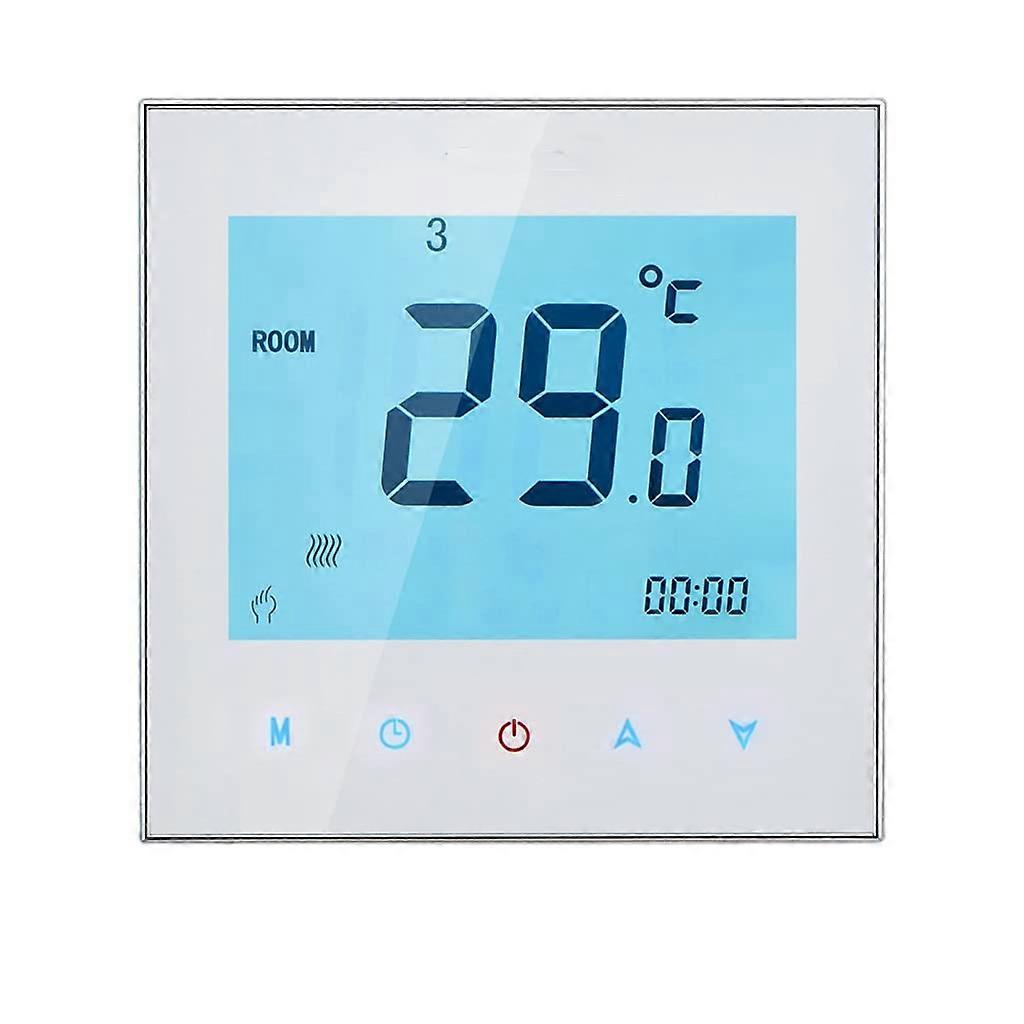 LCD Heating Thermostat with Touch Screen Control, Programmable Room Temperature Controller Blue