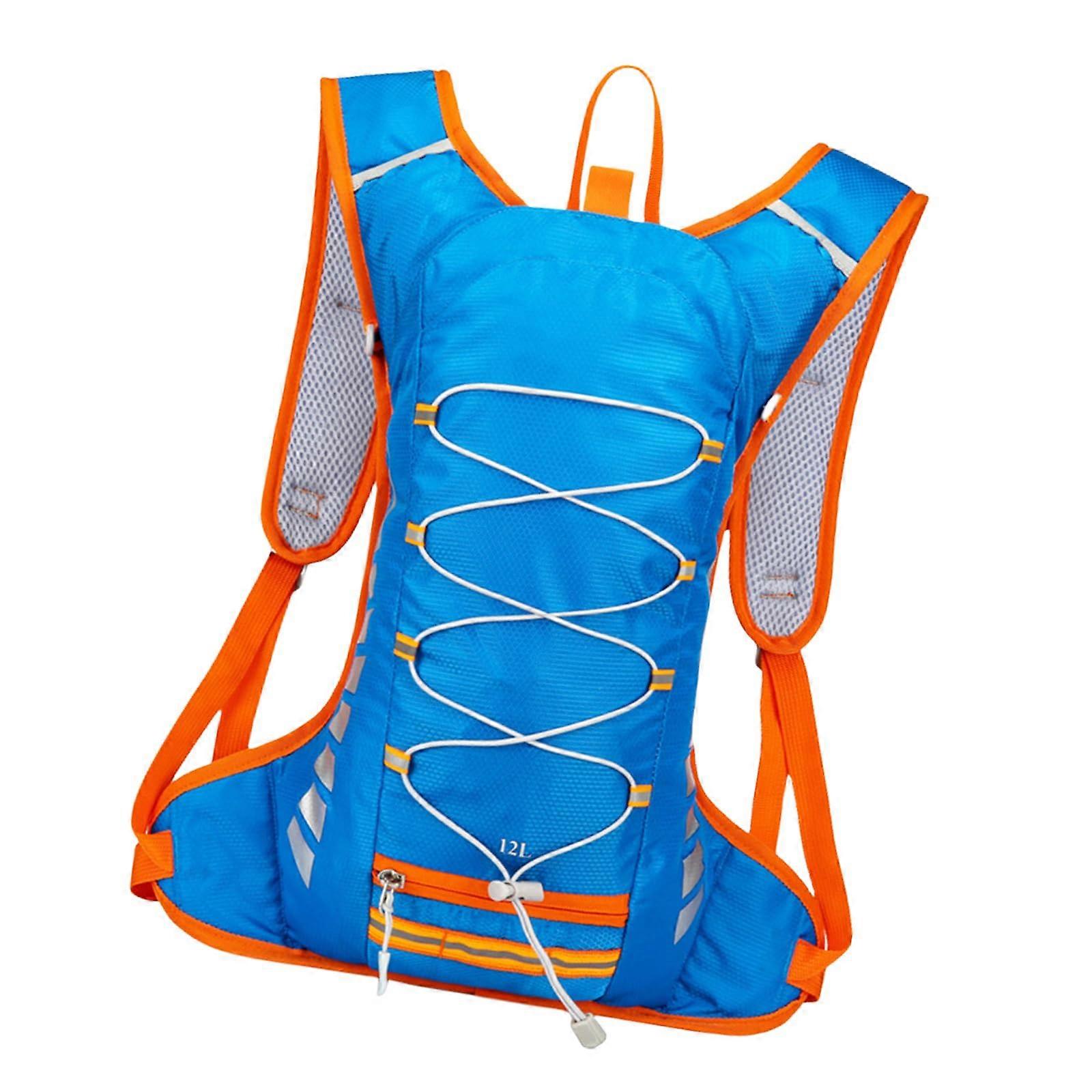 Waterproof Hydration Backpack with Breathable Straps for Hiking Cycling Running Blue Large Capacity