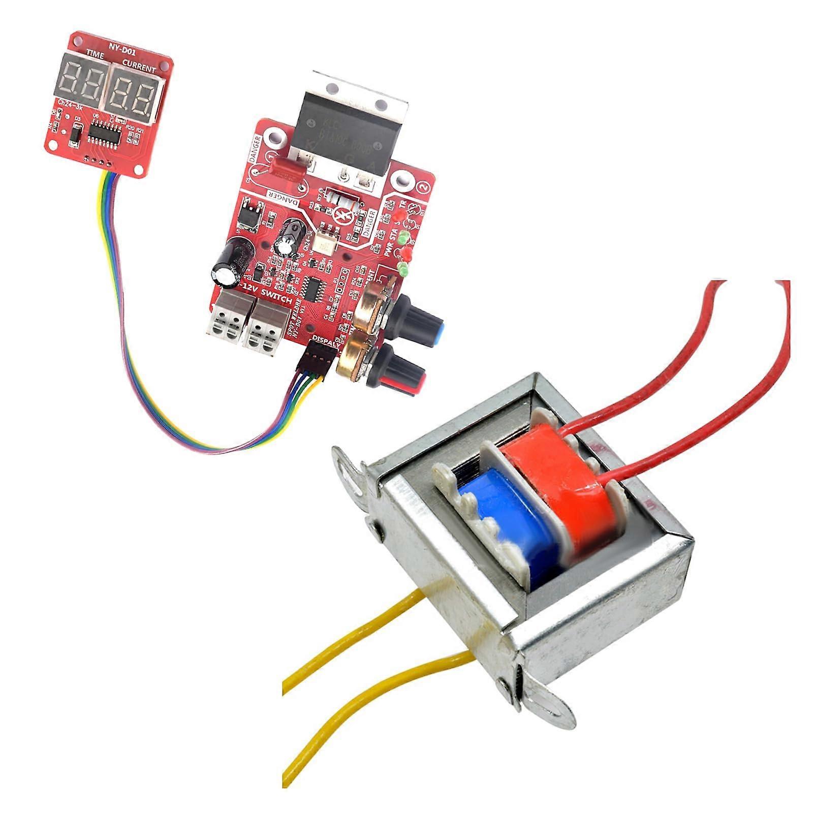 2Pcs 100A Spot Welder Controller with LCD Display, Adjustable Current and Precision Time Control Type A+B