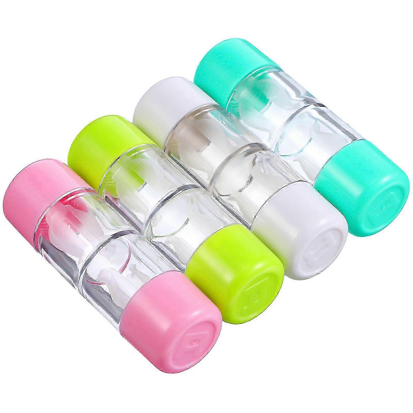Invisible Lens Case Mini Travel Rgp Hard Protective Box 4Pcs Set
