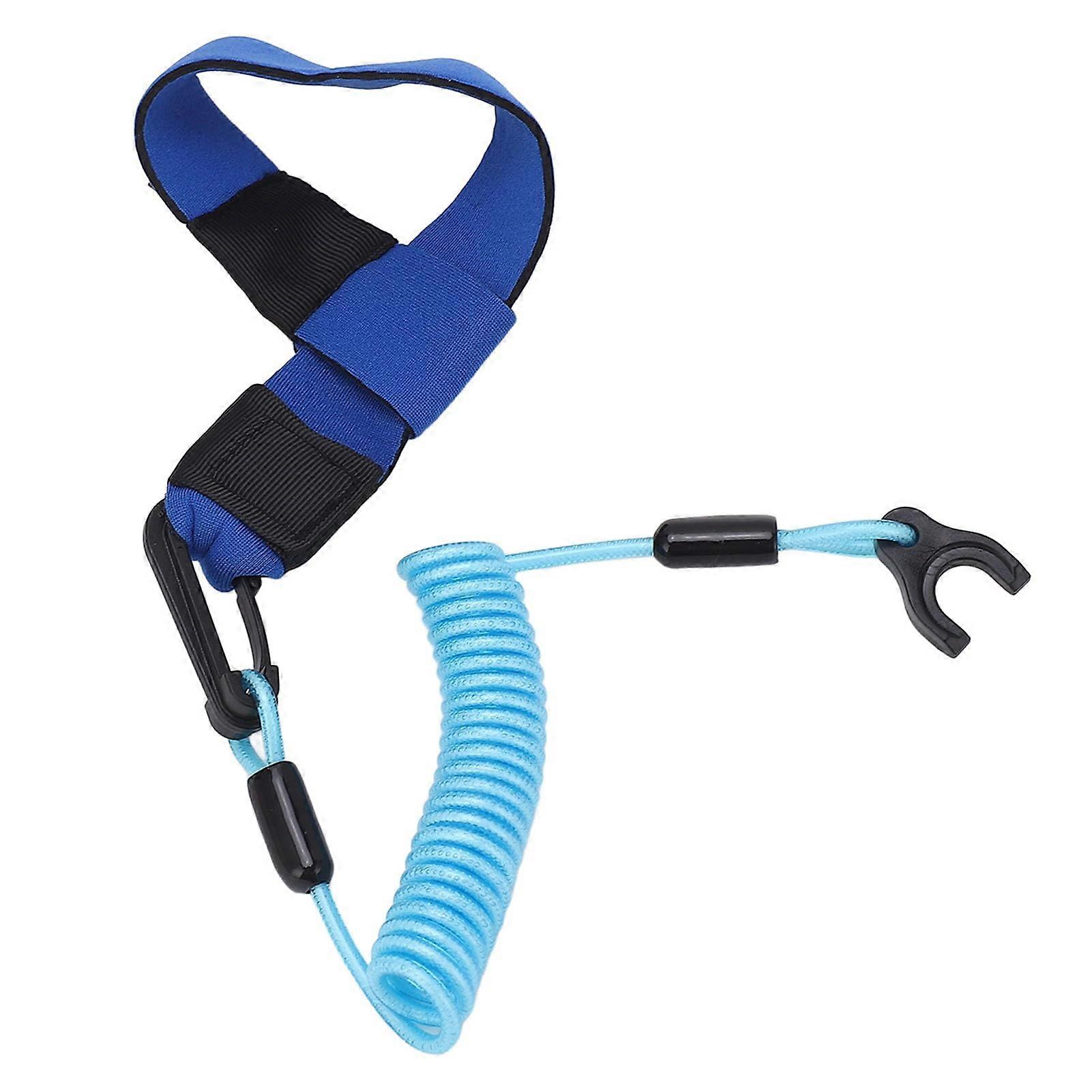Boat Kill Switch Lanyard with Flexible Coiled Design for Immediate Engine Cutoff, Blue TPU Replacement