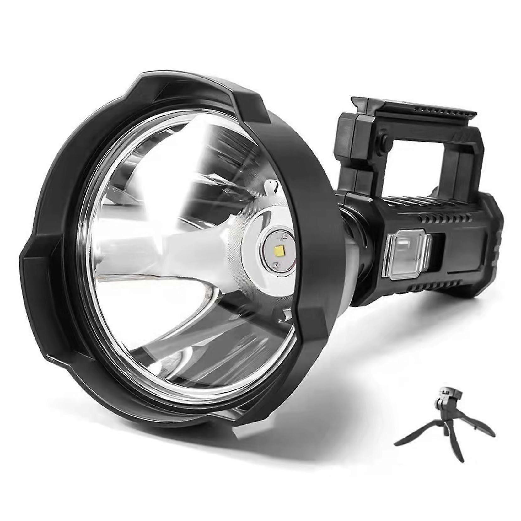 Rechargeable Waterproof Spotlight with Ultra LongRange Beam, 4 Modes, Tripod Mount for Camping