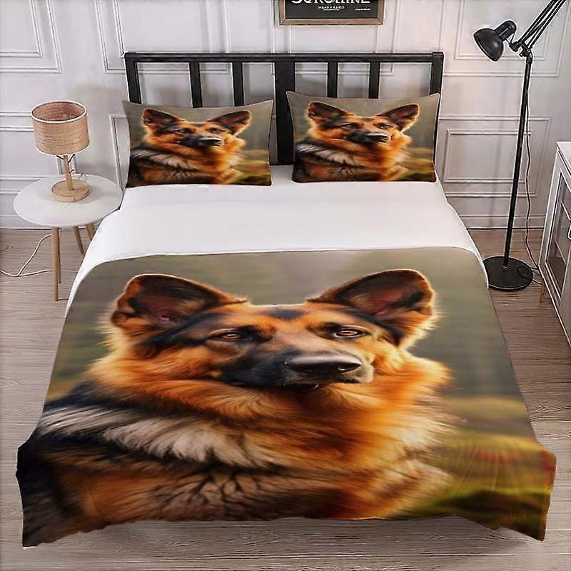 German Shepherd Bedding Set Featuring an Intelligent