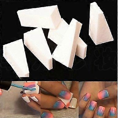 QINF 8PCS Triangle Nail Art Sponge Set for Gradient Color Design with Soft Clear Nail Display