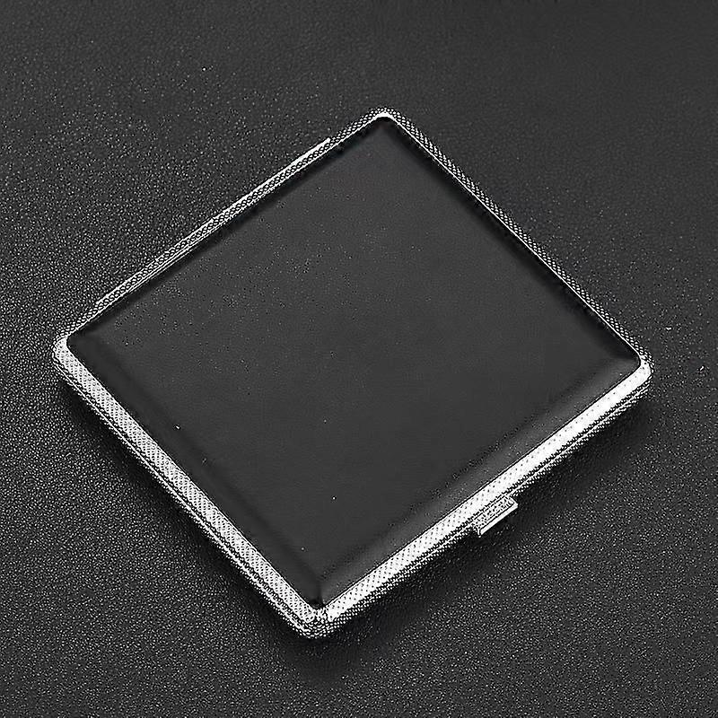 Pattern Leather Metal Cigarette Case Holds 20 Cigarettes