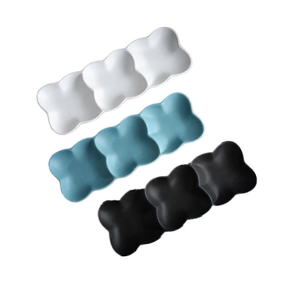Ceramic Appetizer Serving Tray Nordic Style for Serving with Three Grids