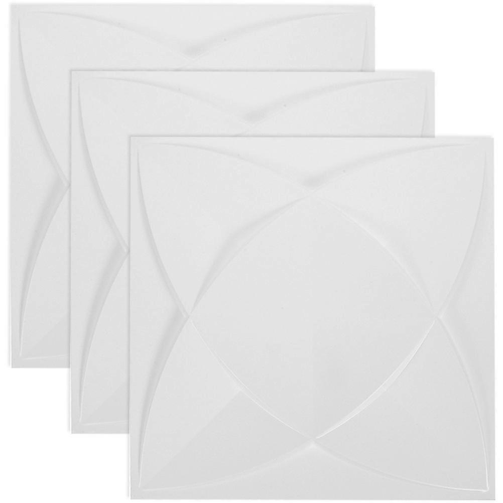 White 3D Wallpaper Decorative PVC Wall Panels Hotel Interior Design Structure 3Pcs